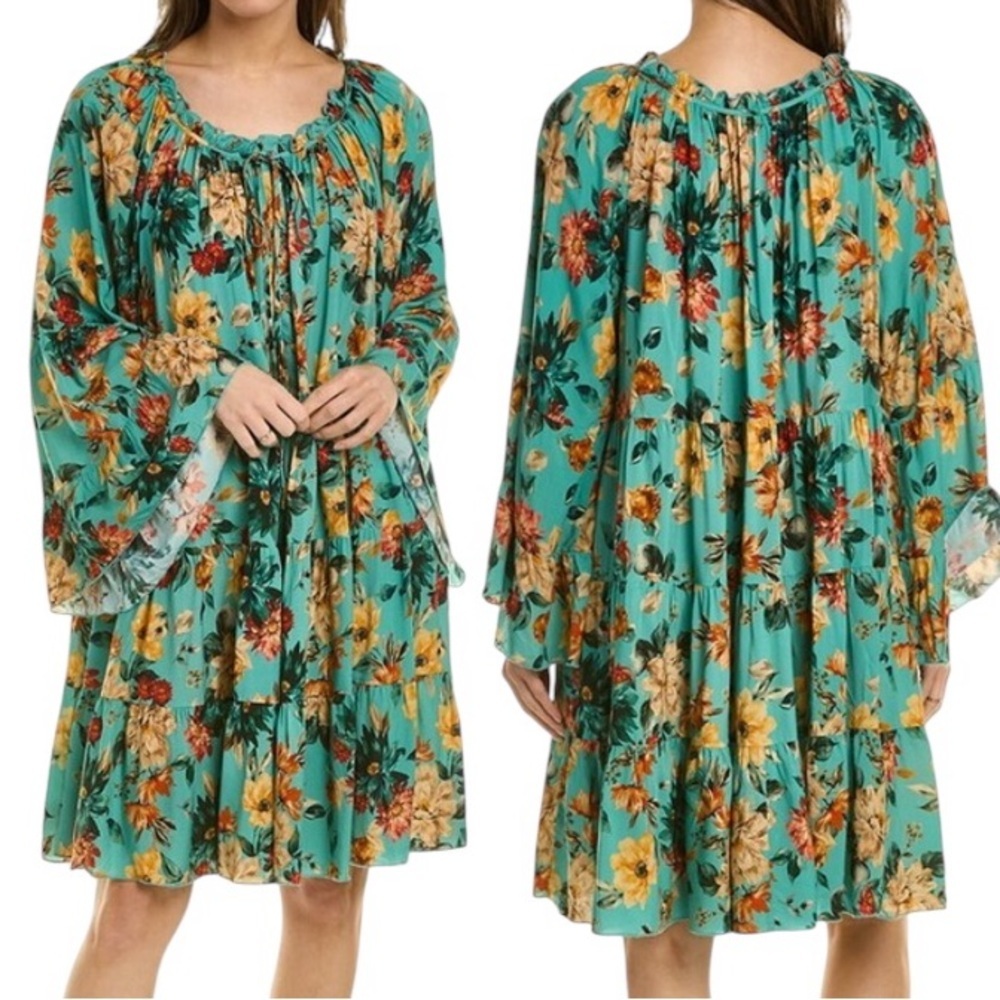 JOHNNY WAS TULUM RELAXED FLORAL TIERED Dress  NWT